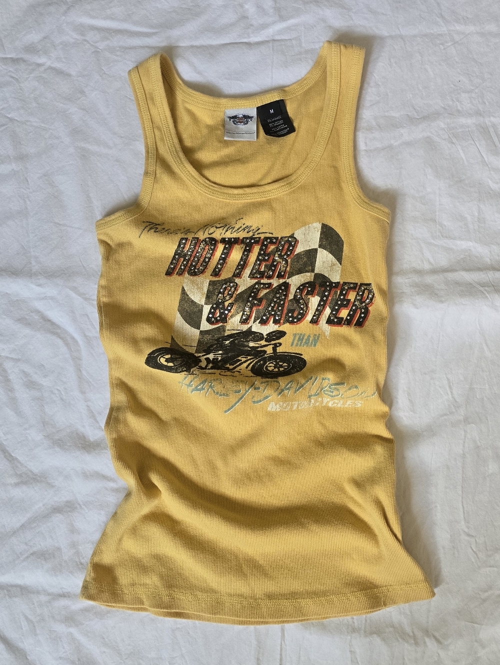 Harley-Davidson Yellow 'Hotter & Faster' Graphic Tank